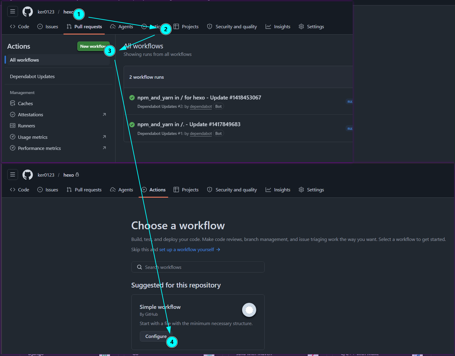 找到新建空 workflow